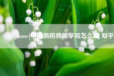东至中国消防救援学院怎么样 知乎