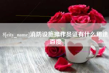 东至消防设施操作员证有什么用途百度