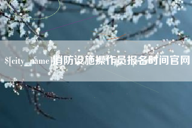 东至消防设施操作员报名时间官网