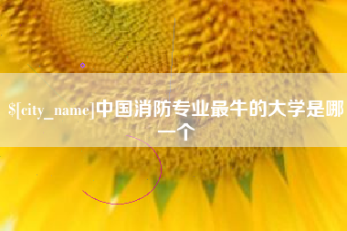 东至中国消防专业最牛的大学是哪一个
