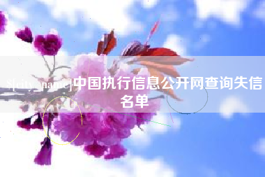 东至中国执行信息公开网查询失信名单