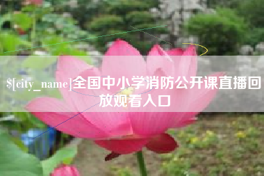 东至全国中小学消防公开课直播回放观看入口