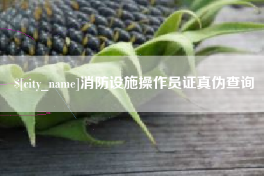 东至消防设施操作员证真伪查询