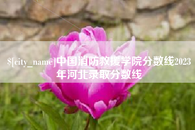 东至中国消防救援学院分数线2023年河北录取分数线