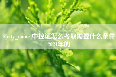 东至中控证怎么考取需要什么条件2024年的