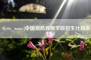 东至中国消防救援学院招生计划表